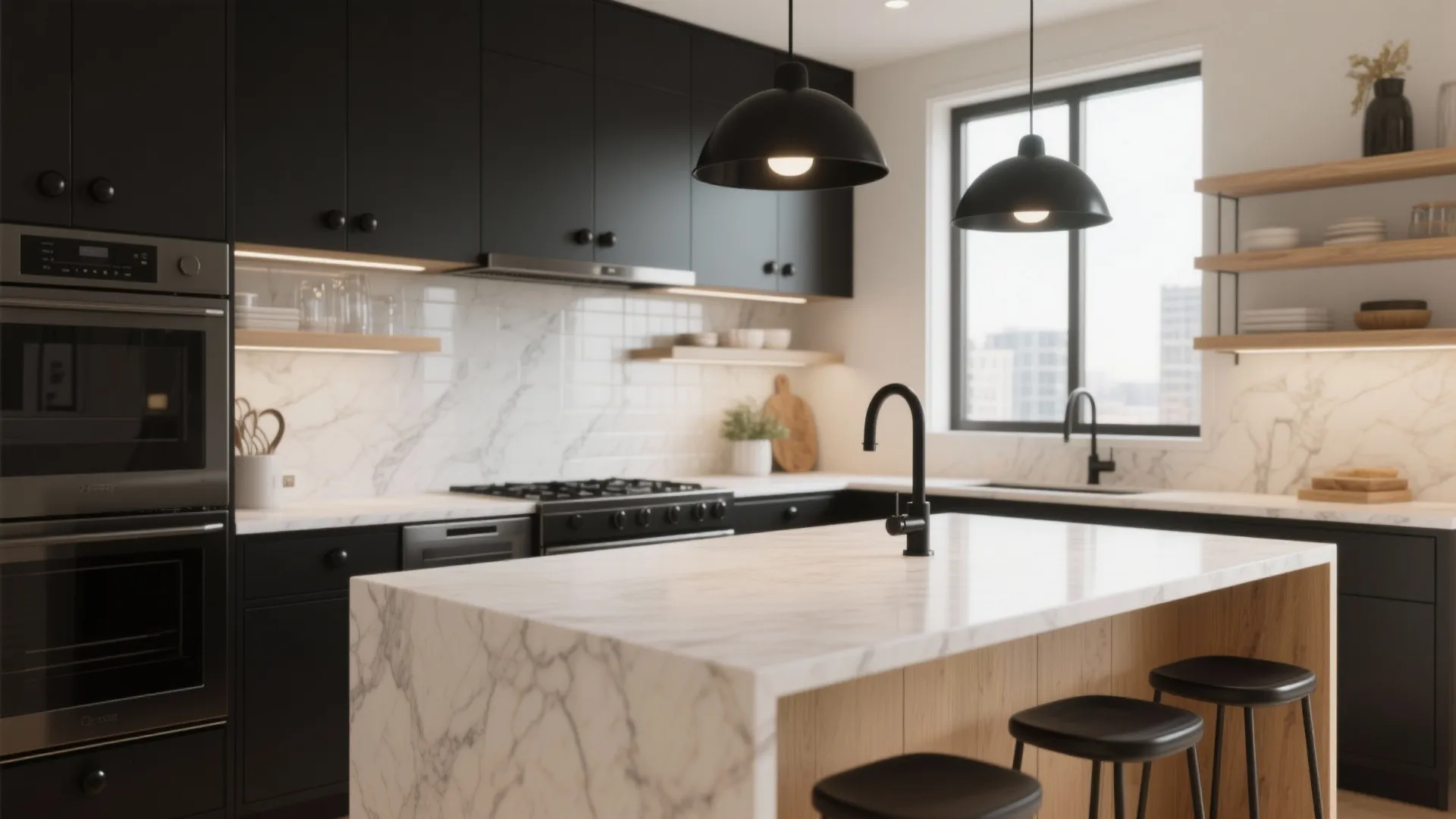 2. Mix Black Knobs with Black Fixtures