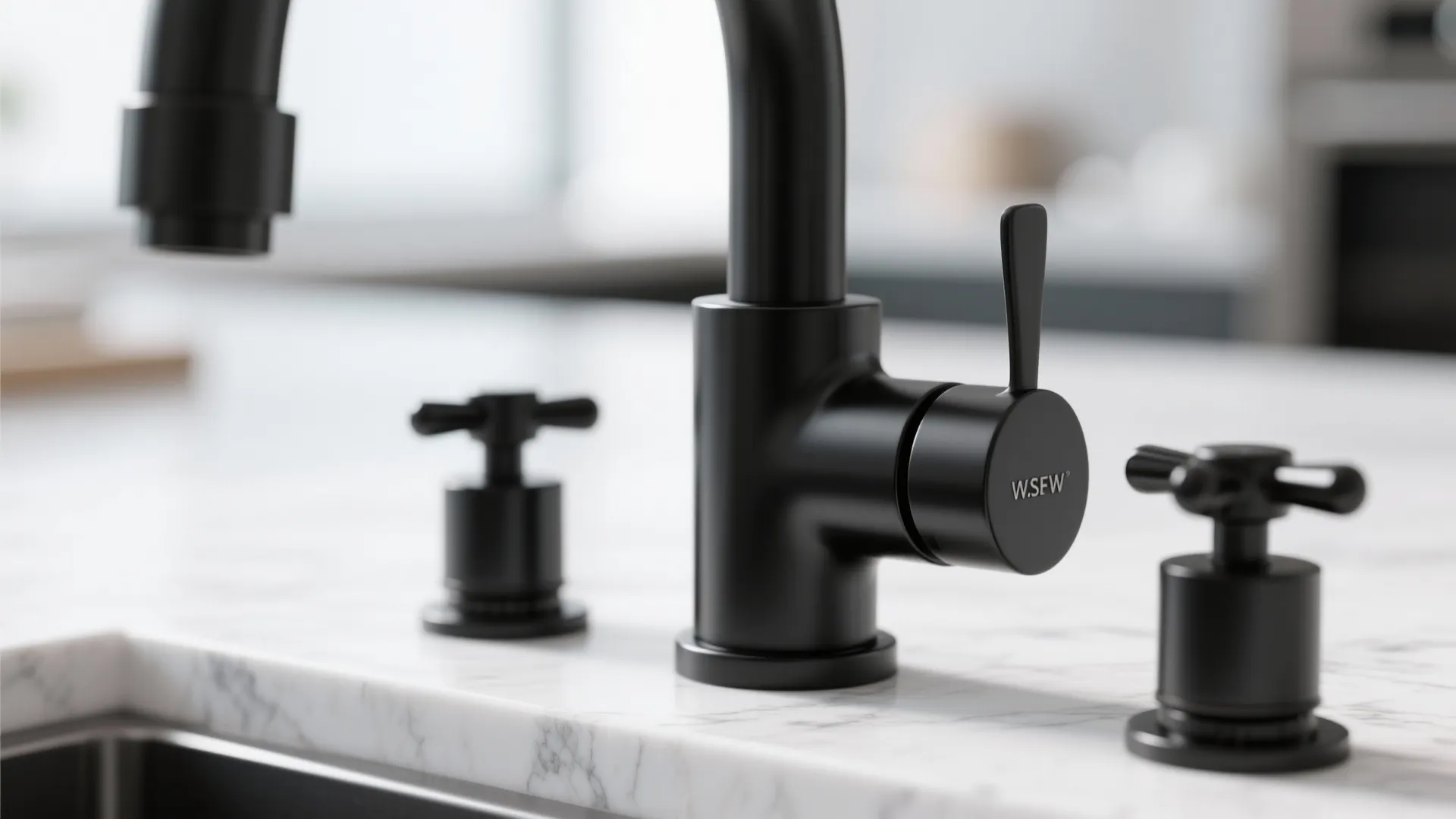 3. Black Fixtures on White Background