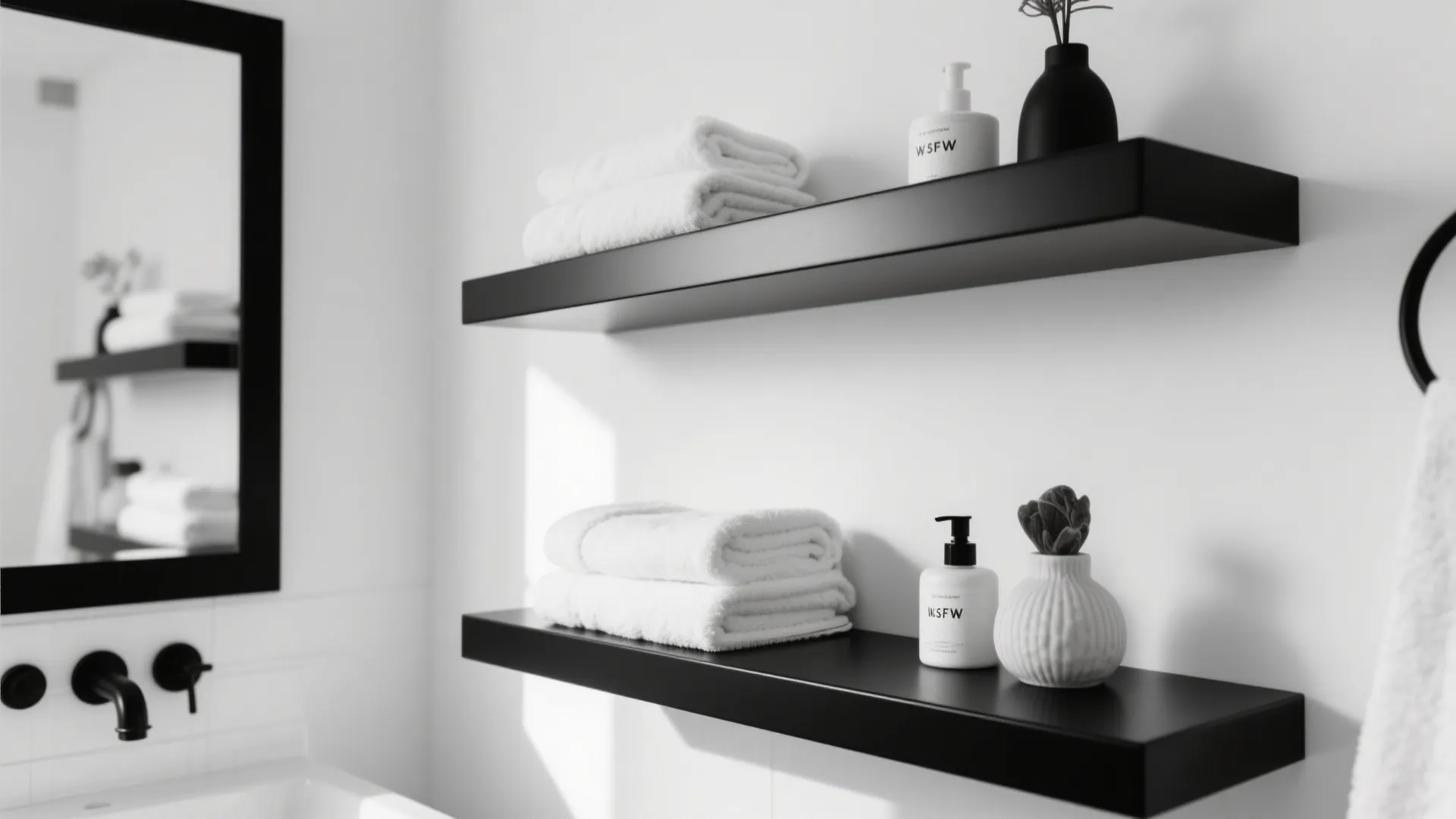 9. Floating Shelves in Black