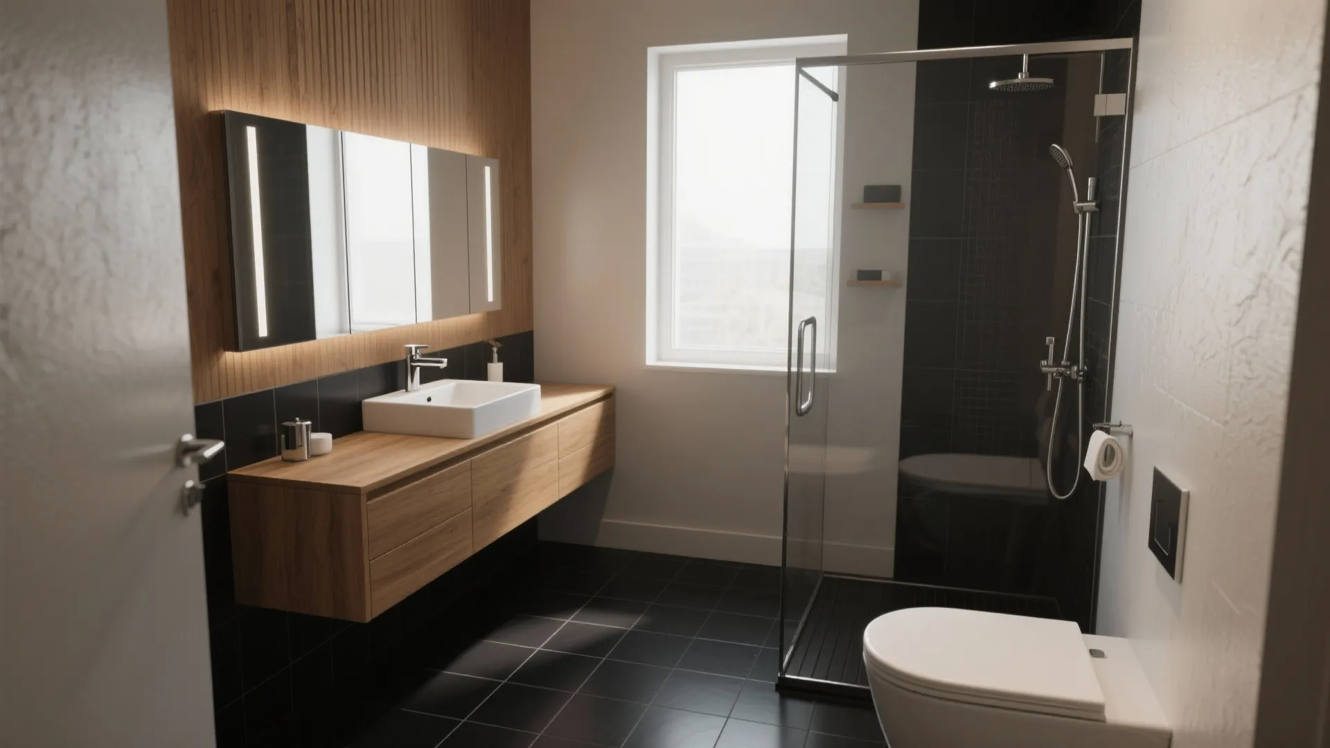 5 Modern Ideas for Black Floor Bathrooms
