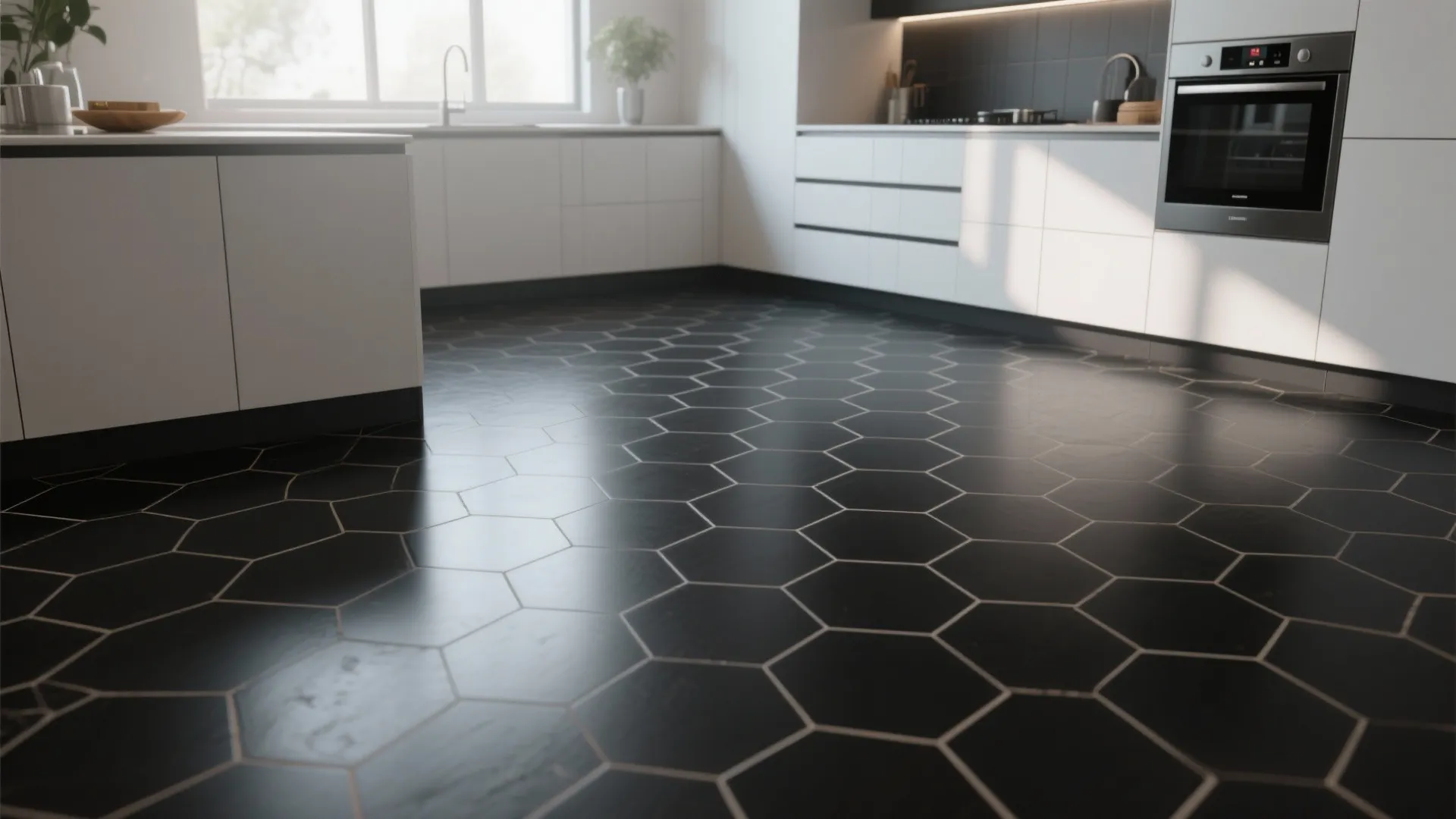 9. Black Floor Tiles