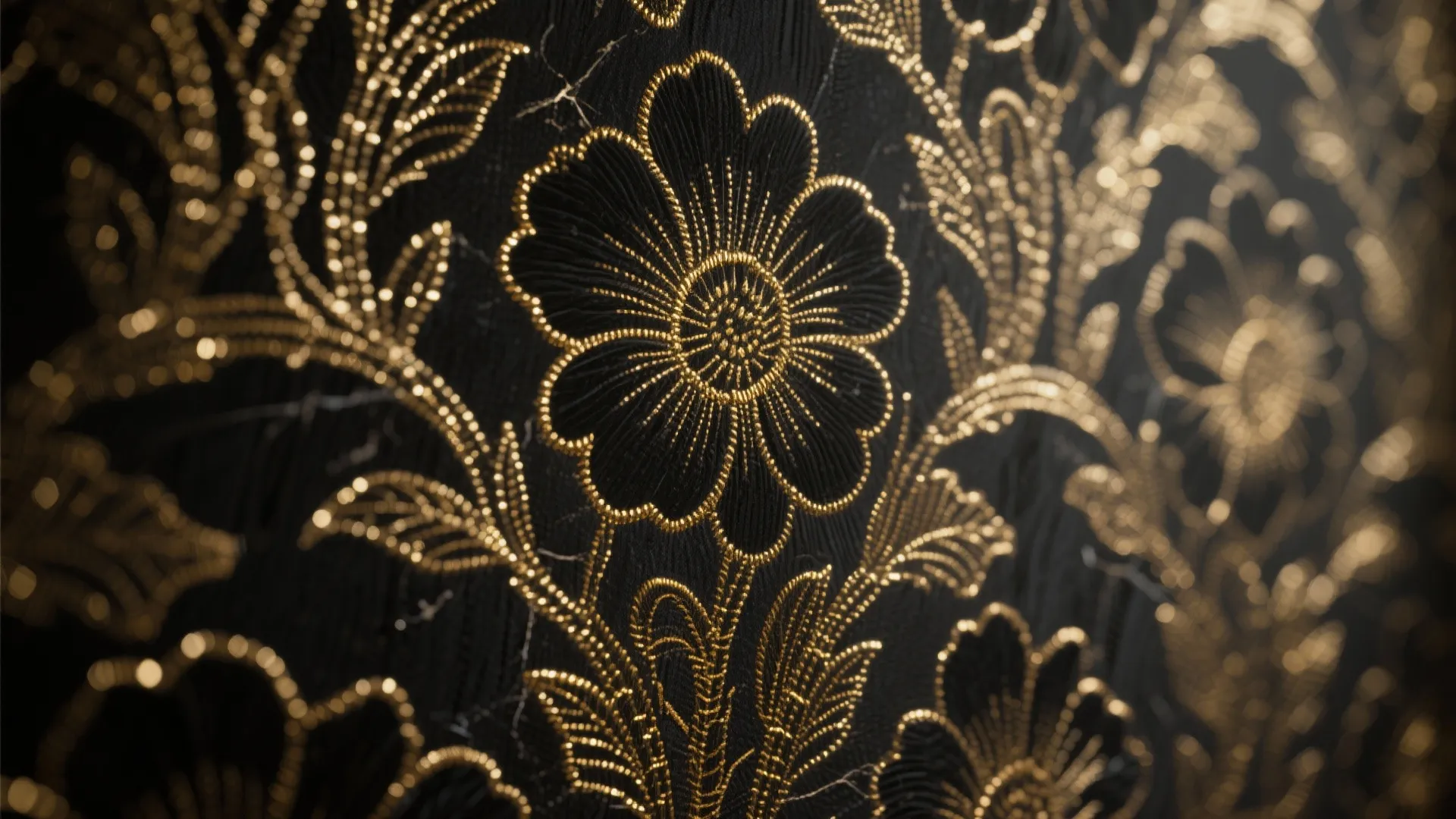 1. Black floral with metallic accents