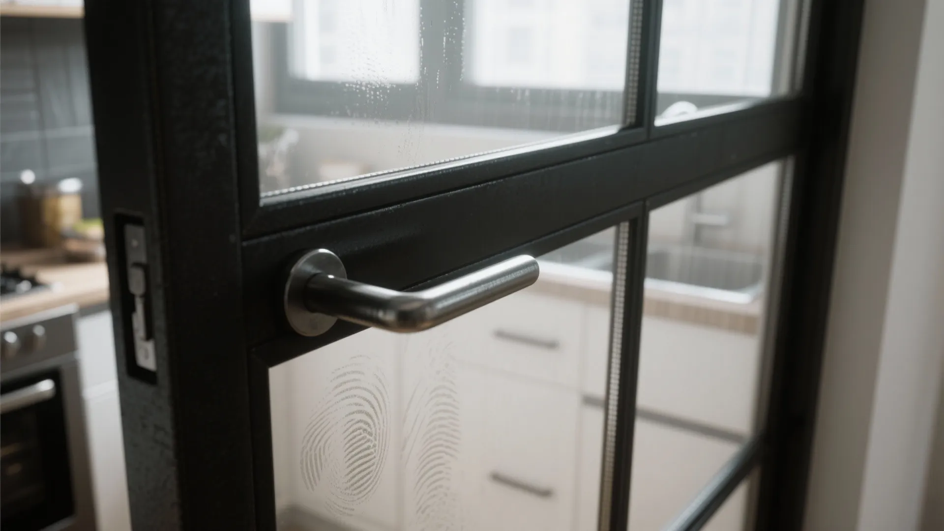 1. Slim black-framed glass doors for a modern loft feel