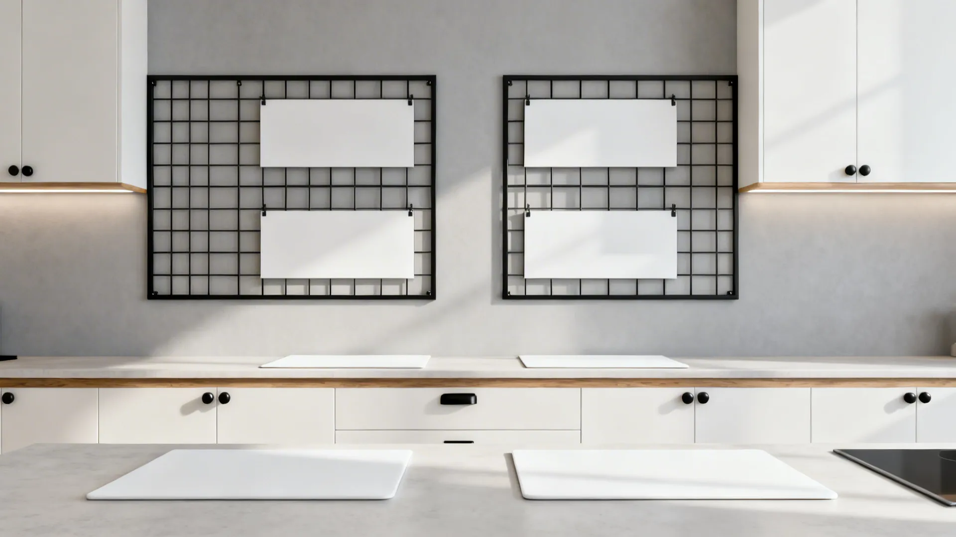 Minimal black frames with high-contrast mats