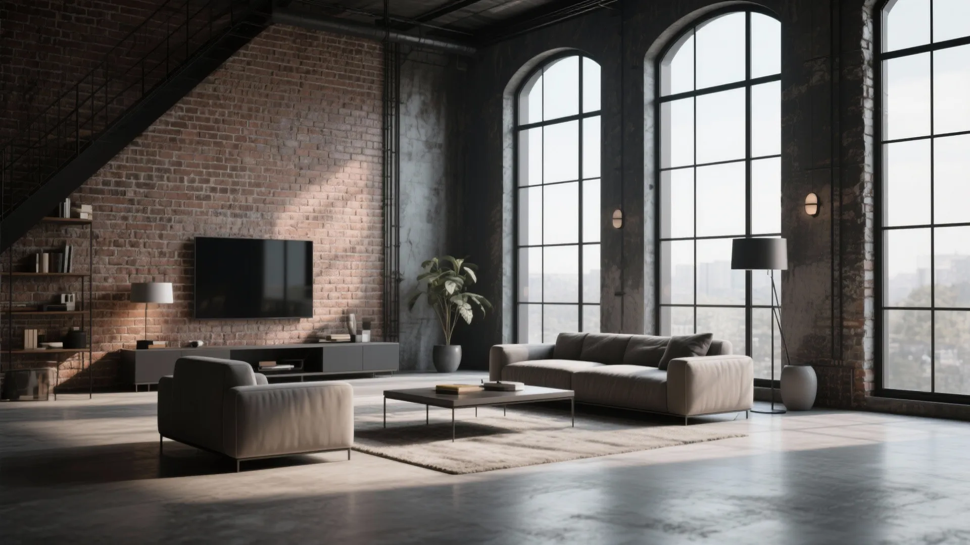 10. Industrial-Style Black Frame Windows