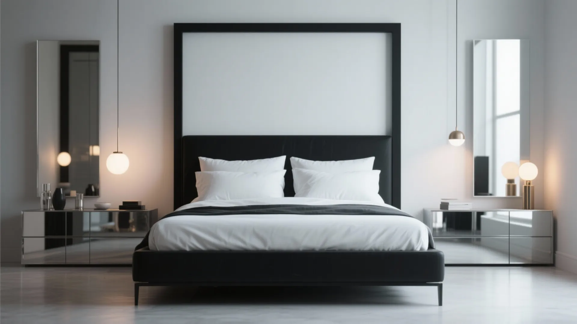 5. Black Frame + Light Walls for High Contrast