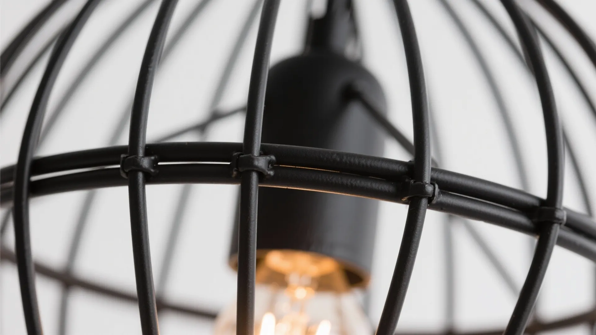 Black metal frame chandelier with warm LEDs