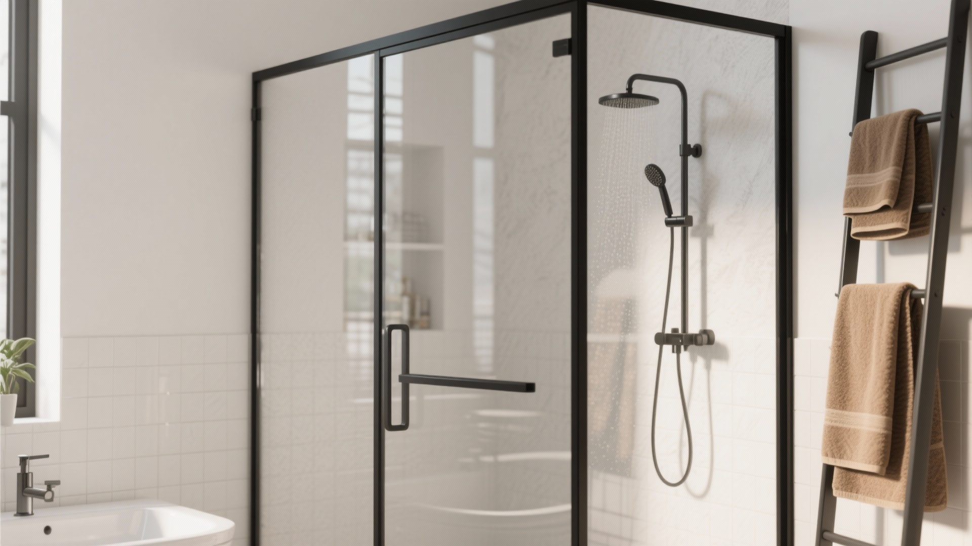 Curated visual reference: Picture Idea: 10 Black White Tan Bathroom Ideas For Stunning Style