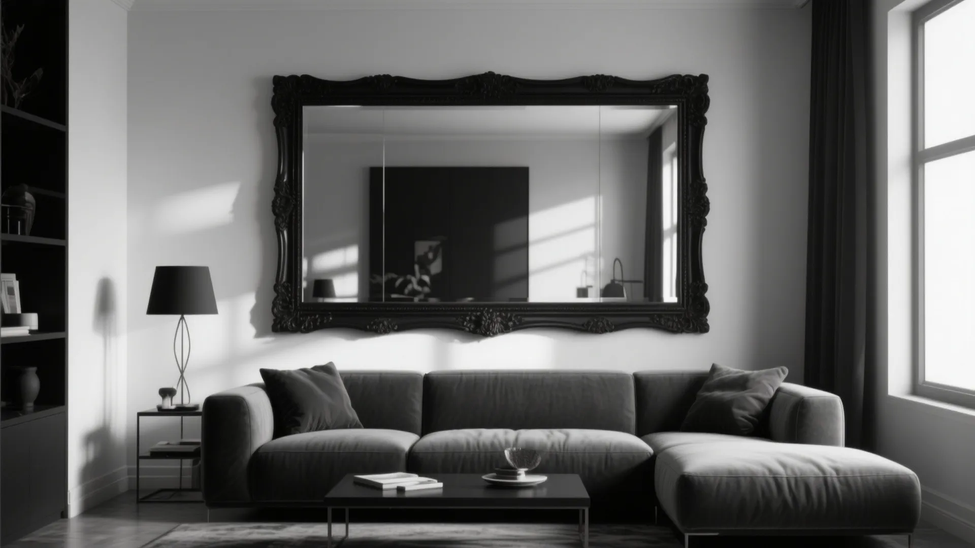 9. Black Framed Mirrors