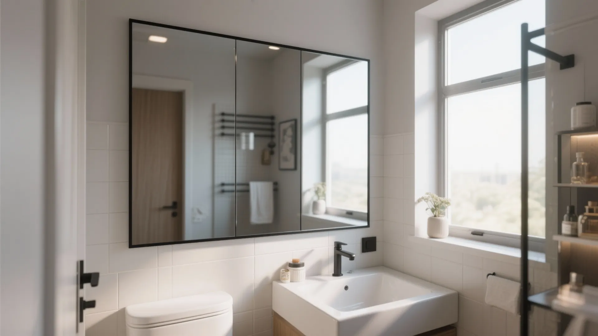 2. Black Framed Mirrors