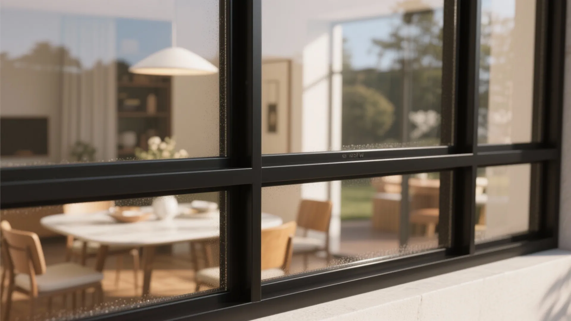 2. Slim Black Window Frames for Contrast