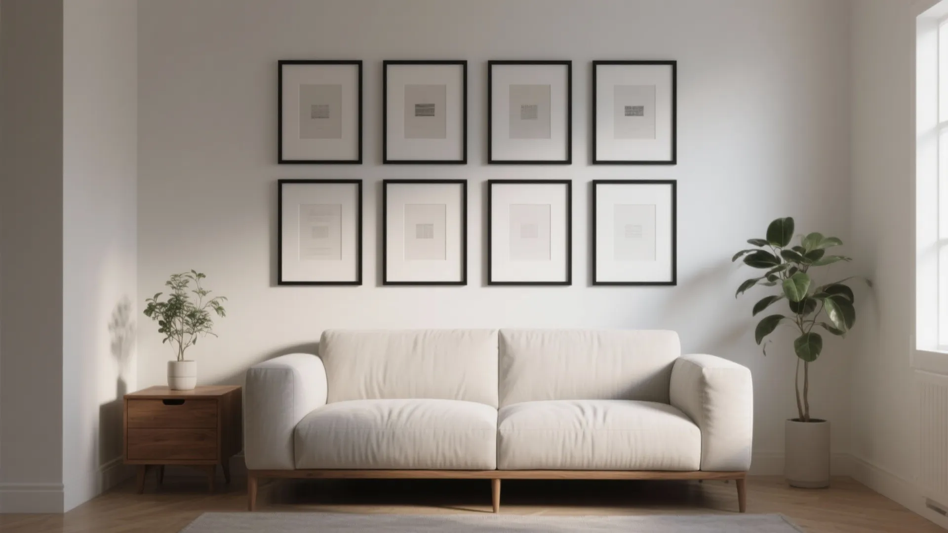 Minimalist black metal gallery frames