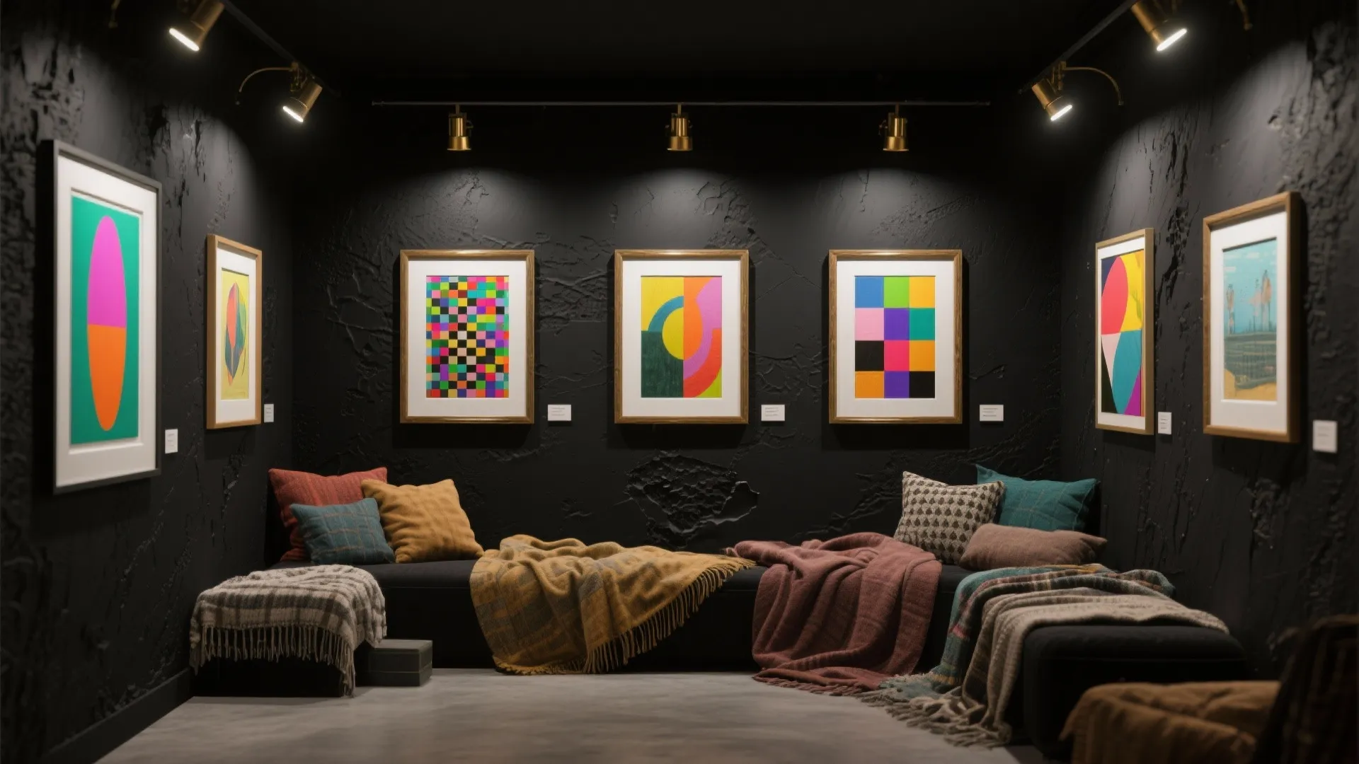 5. Use Matte Black as a Backdrop for Art and Textiles