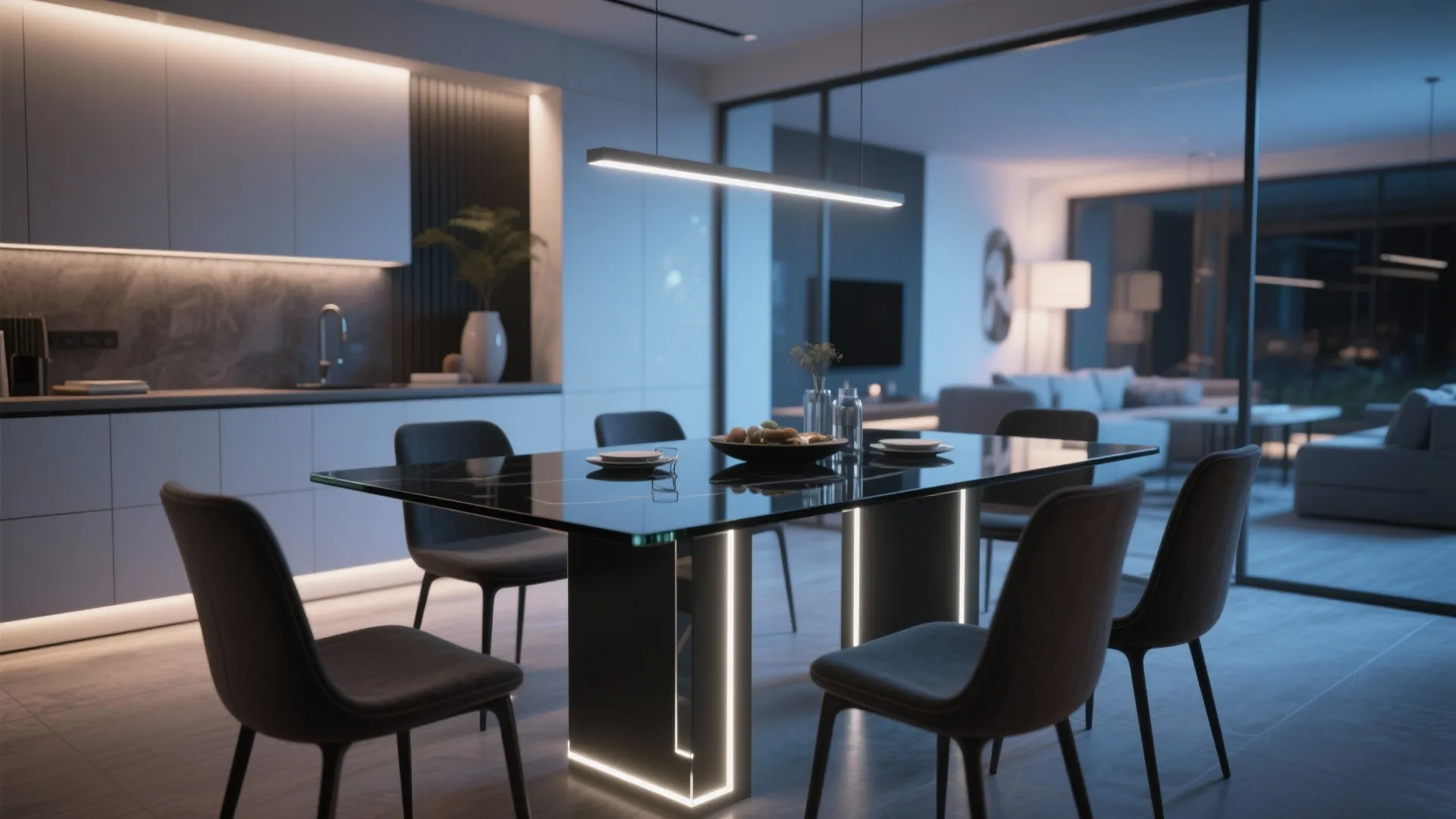 9. Black Table with Glass Top Overlay