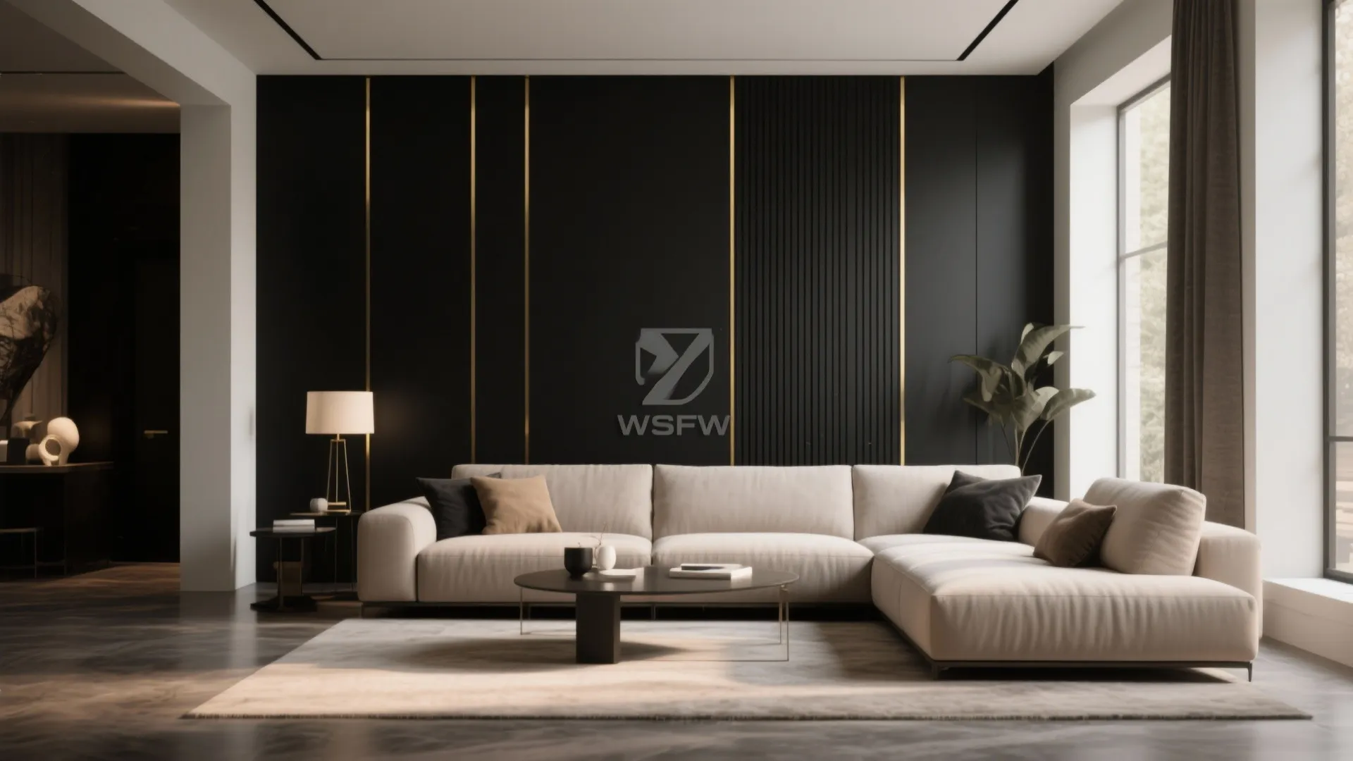 5. Black and Gold Accent Wall