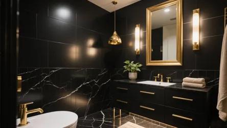 Modern Black & Gold Bathroom Ideas — 5 Inspo