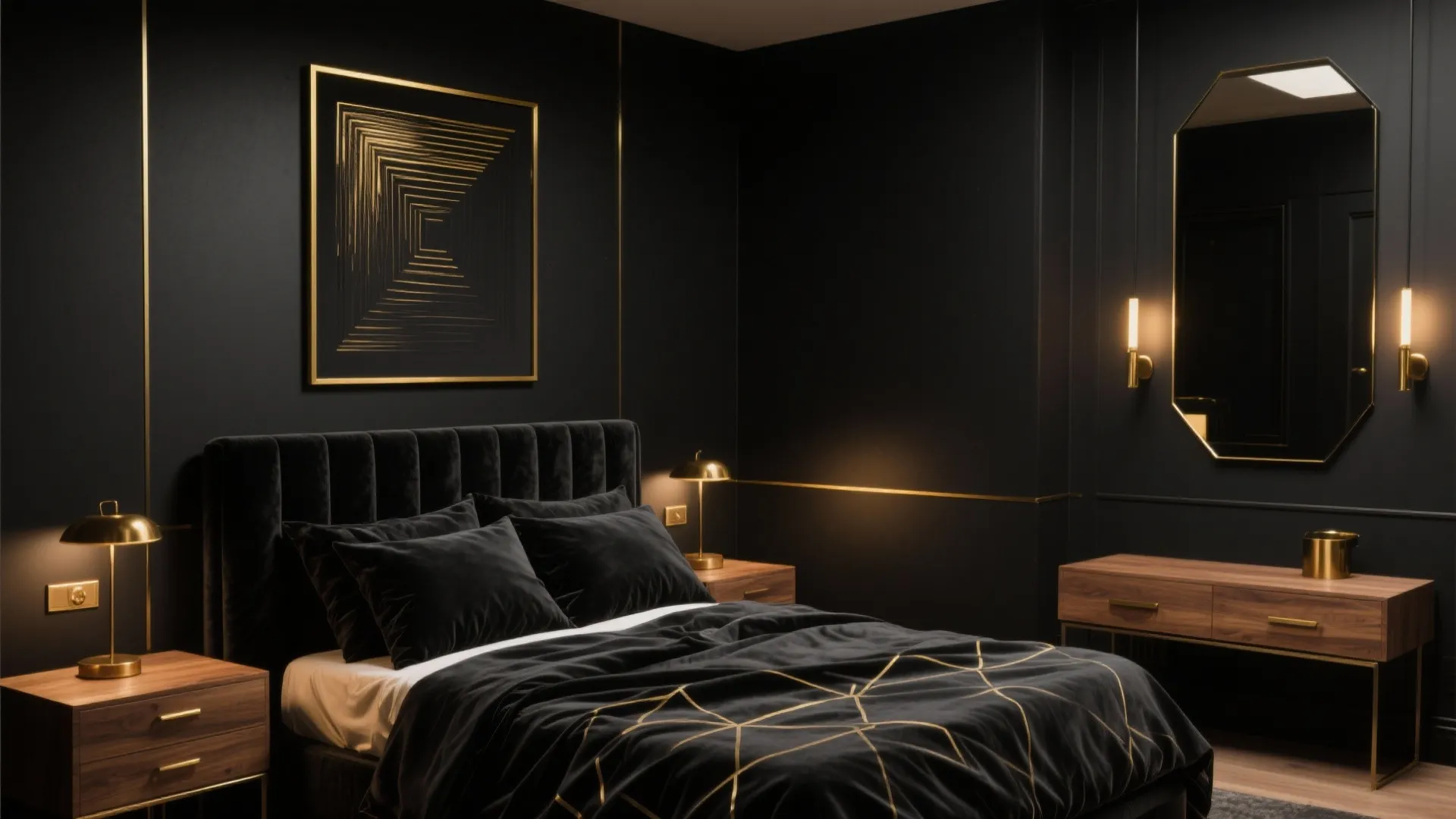 Black and Gold Bedroom Decor: 5 Bold Ideas: Elevate a small bedroom with luxe black and gold touches — five practical inspirations from a pro designer