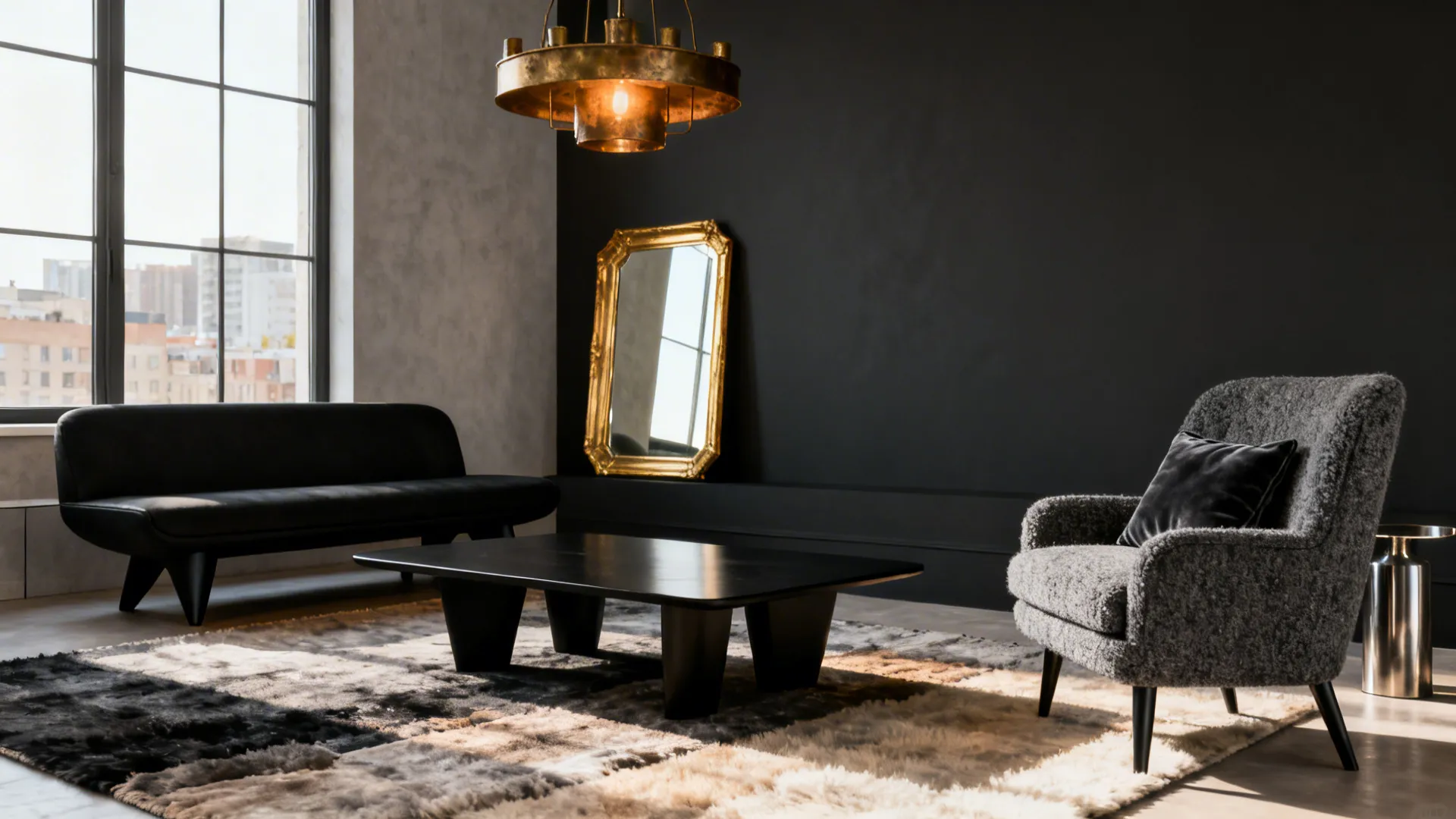 Black, Gold & Grey Living Room Ideas