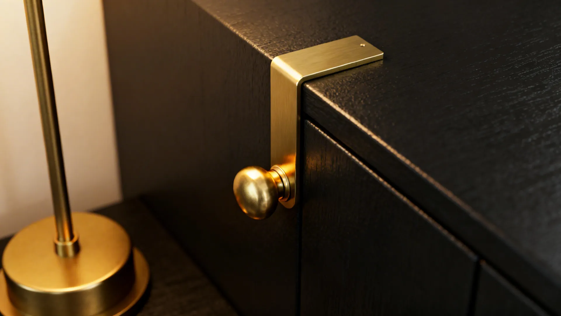 2. Mix Matte Black Furnishings with Polished Gold Hardware