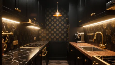 Warm Black & Gold Kitchen Ideas