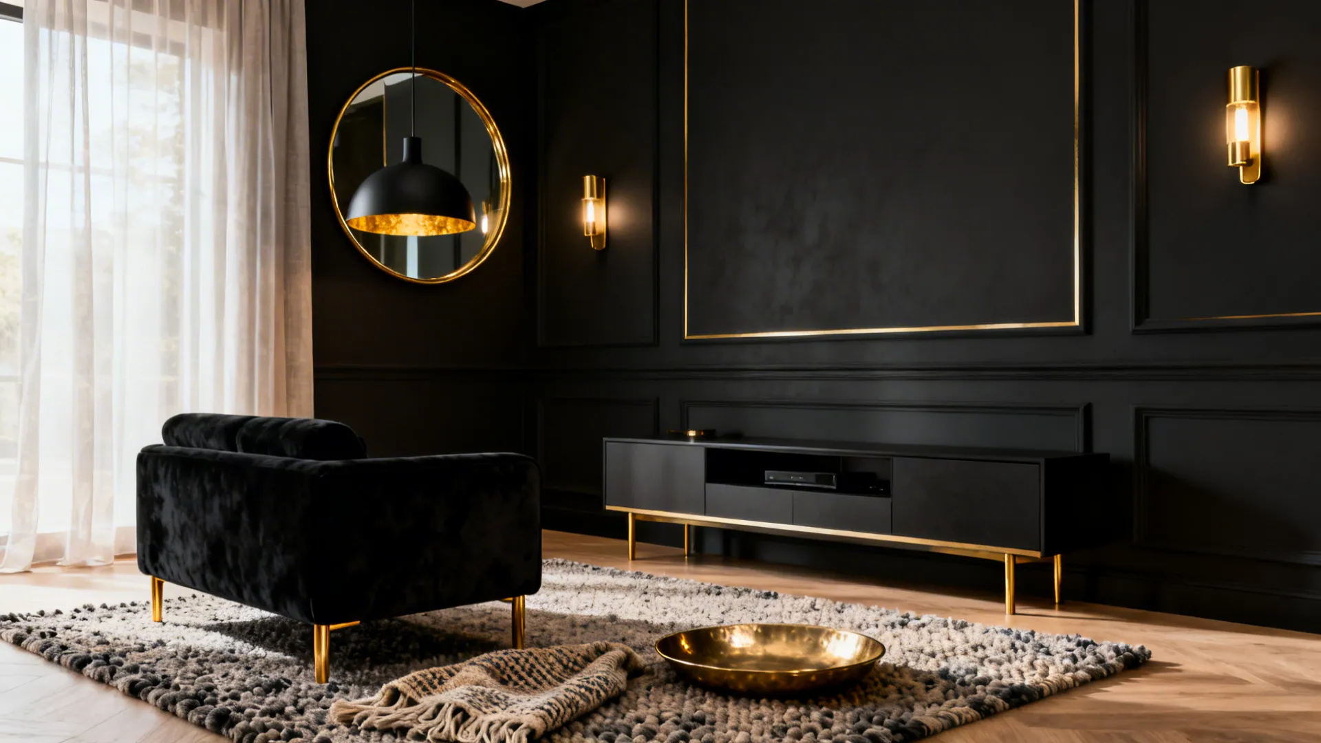 5 Glam Black and Gold Living Room Ideas