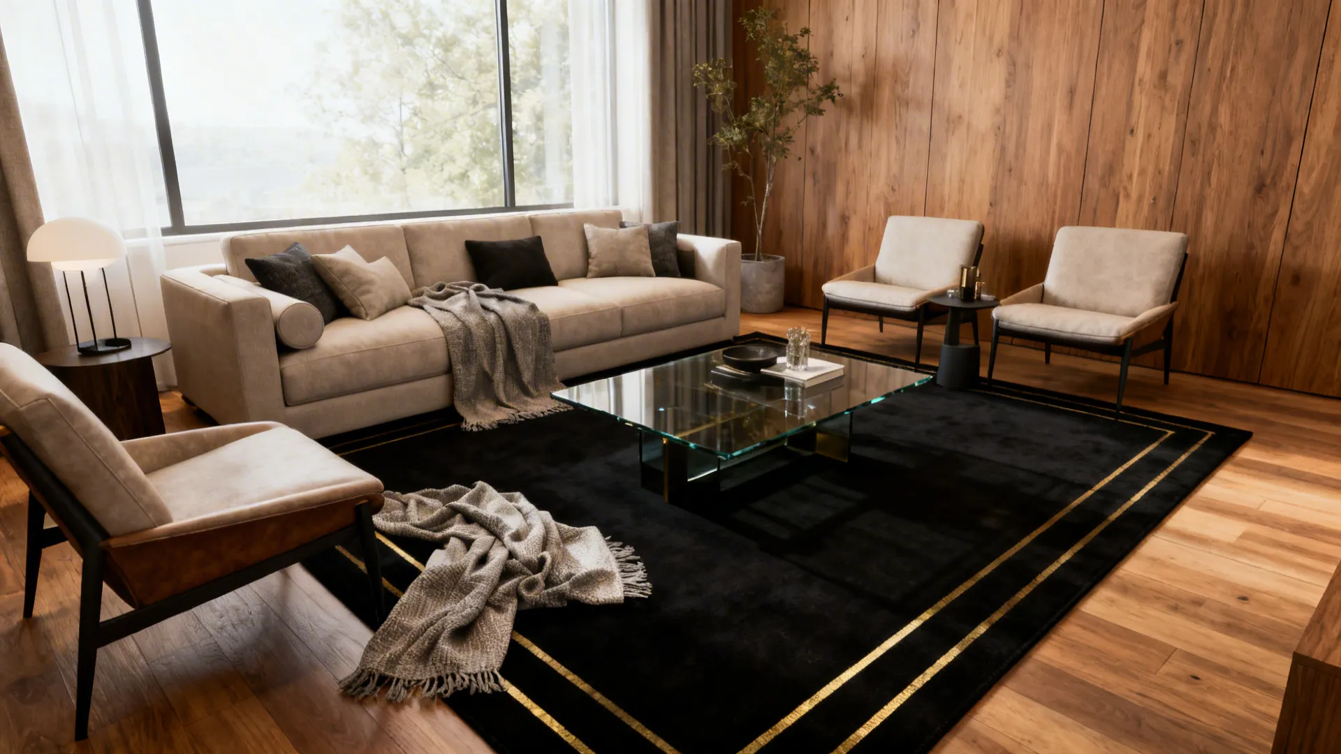 5 Black and Gold Rug Ideas for Living Rooms