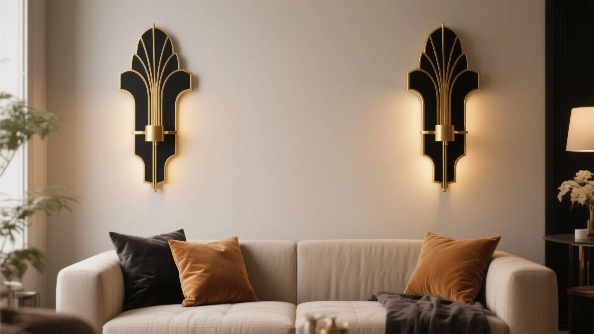 4. Matte Black and Gold Two-Tone Sconces for Modern Deco