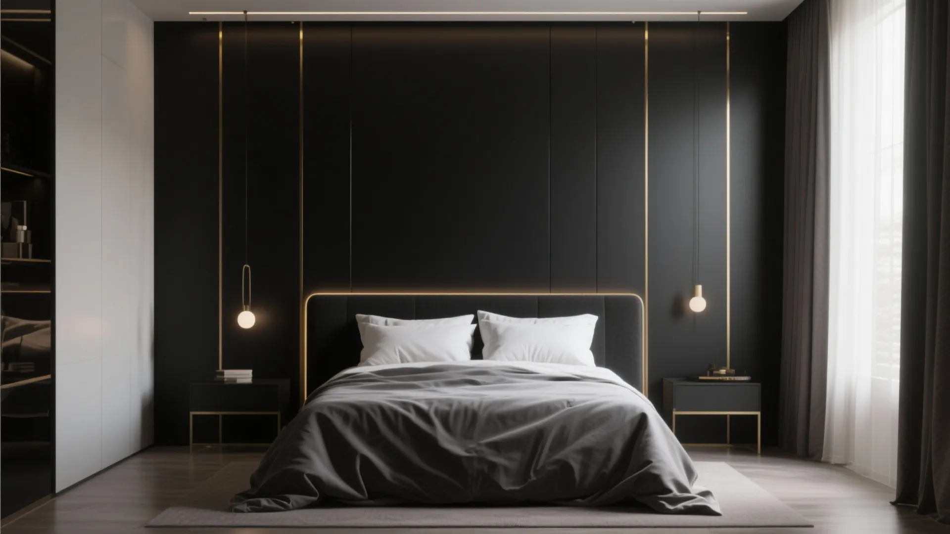 Statement Wall with Gold Accents