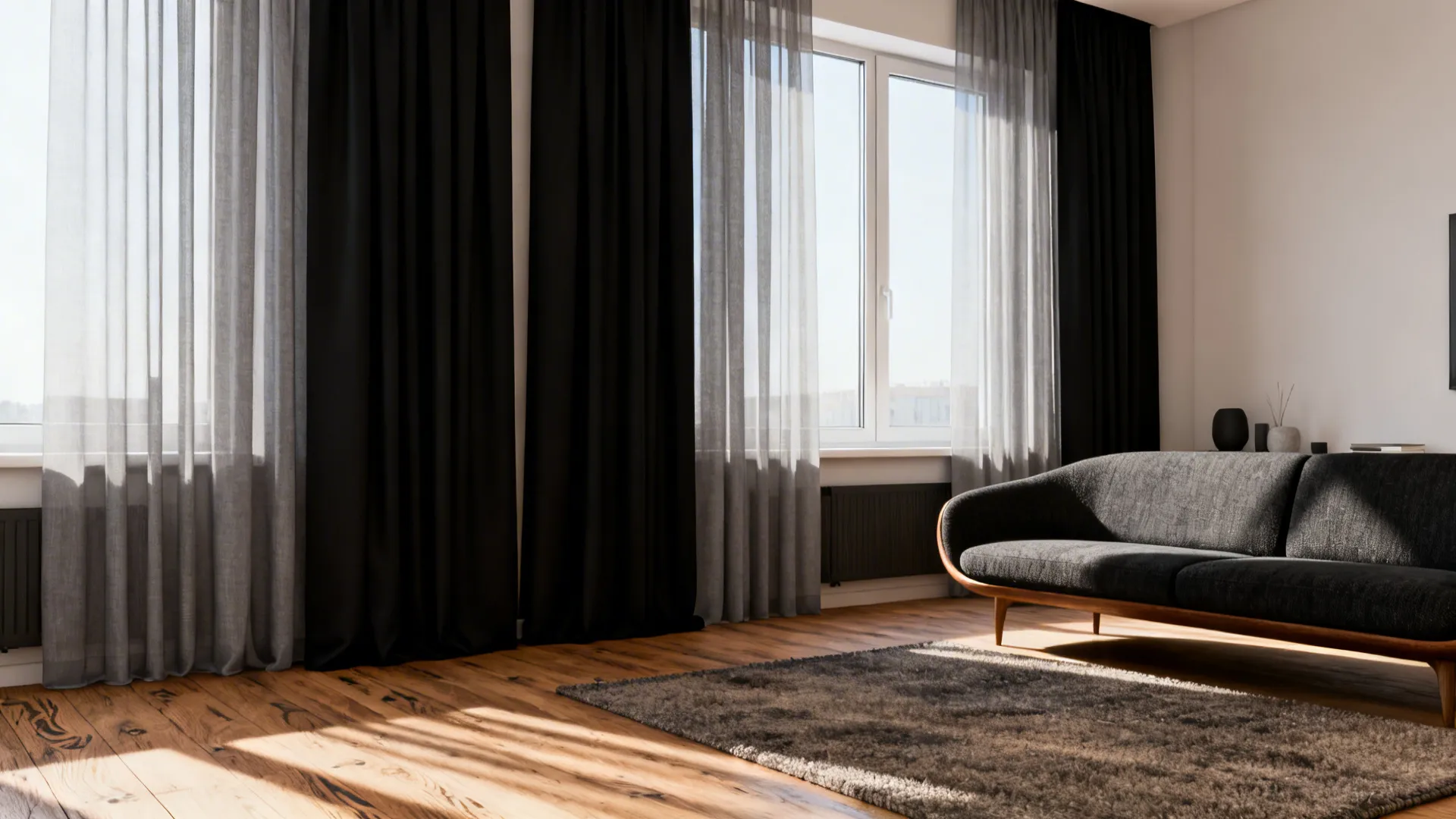 5 Smart Ideas for Black and Grey Living Room Curtains