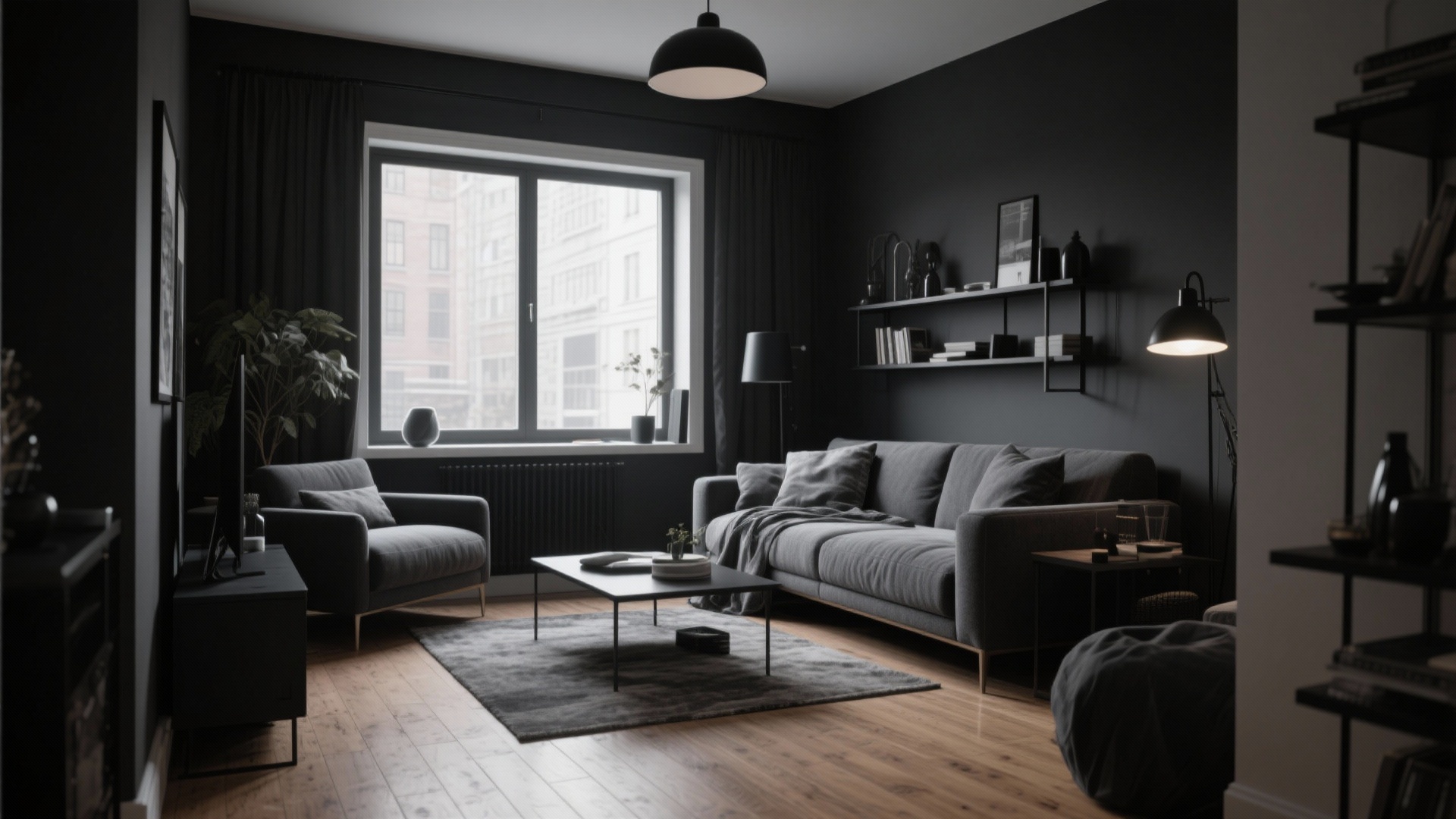 Black and Grey Living Room Ideas for Small, Dark Spaces
