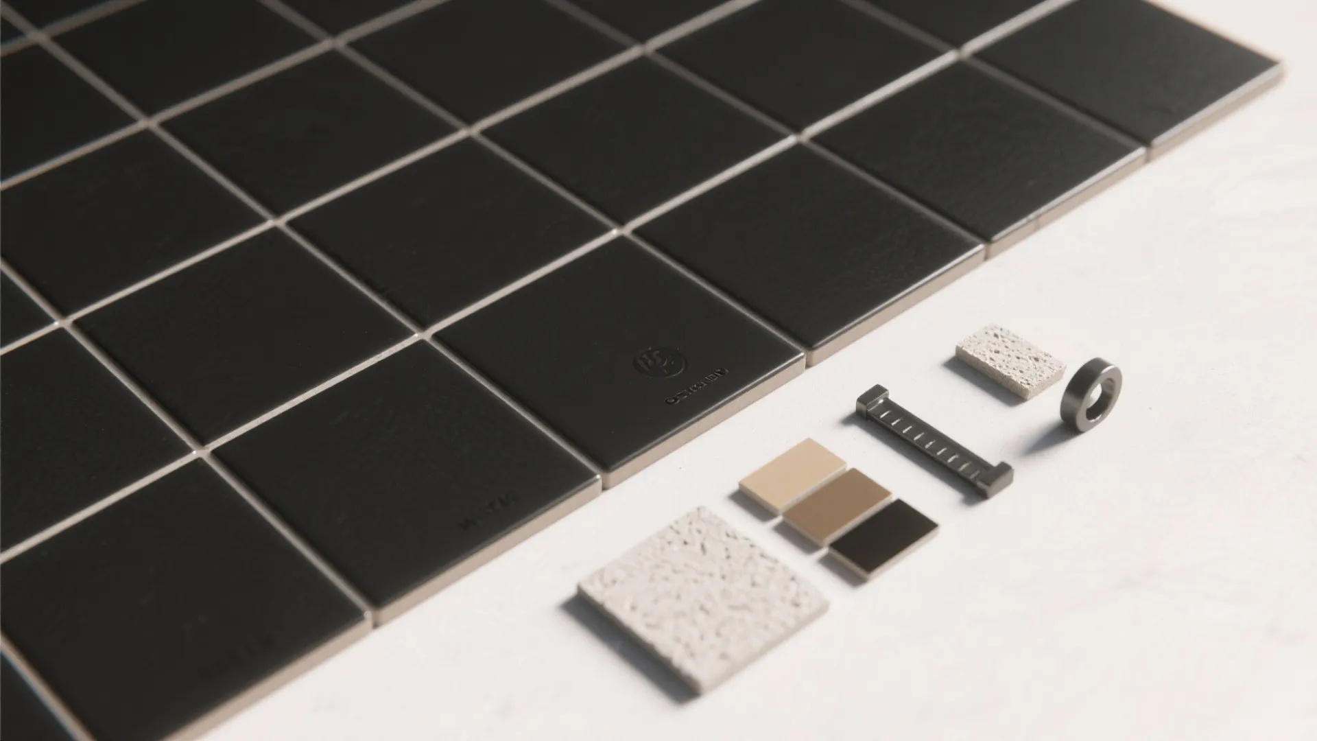 4. Black tile with light grout for graphic contrast