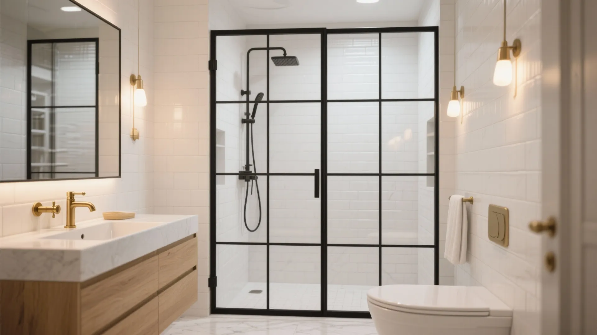 Crittall-Style (Black Grid) Glass Screens