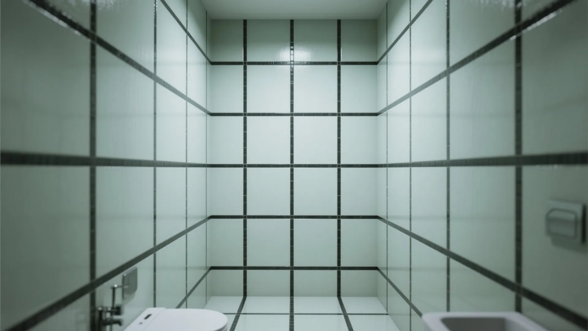 2. Black Grout with Light Tiles