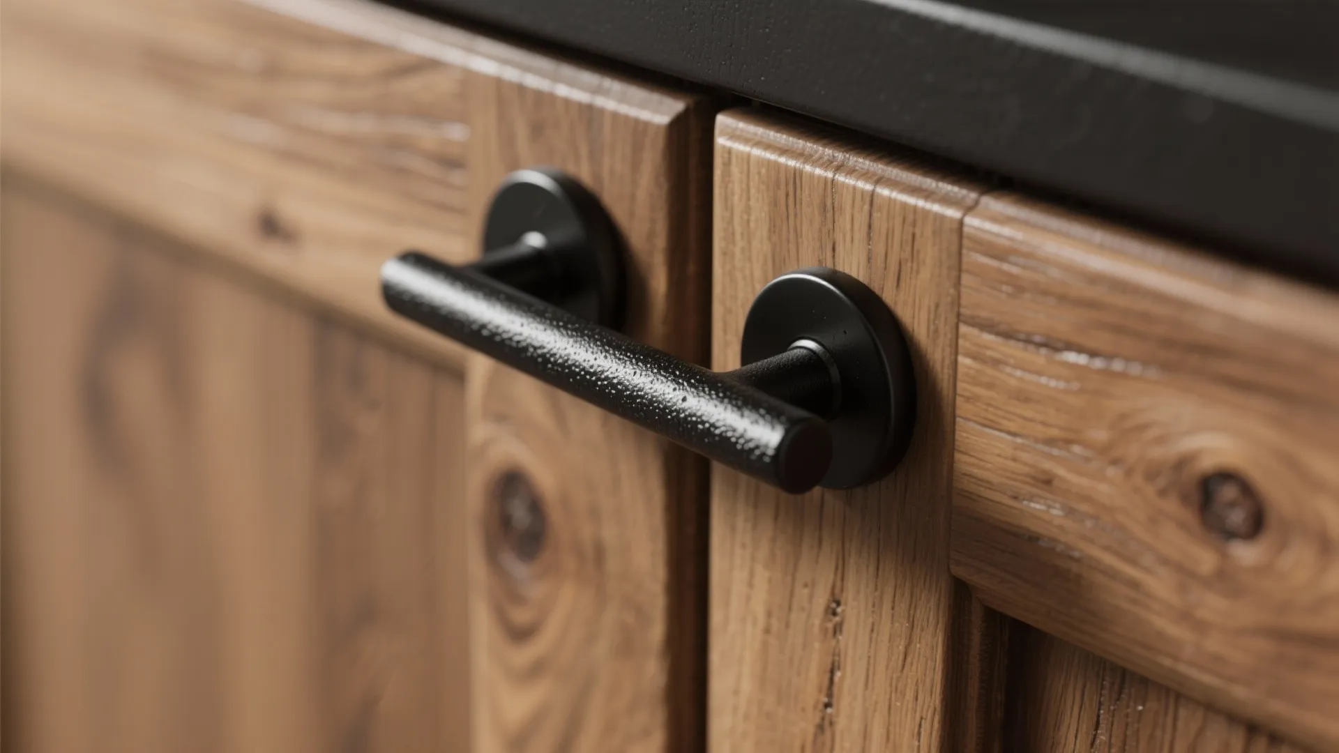 3. Rustic Modern with Matte Black Hardware