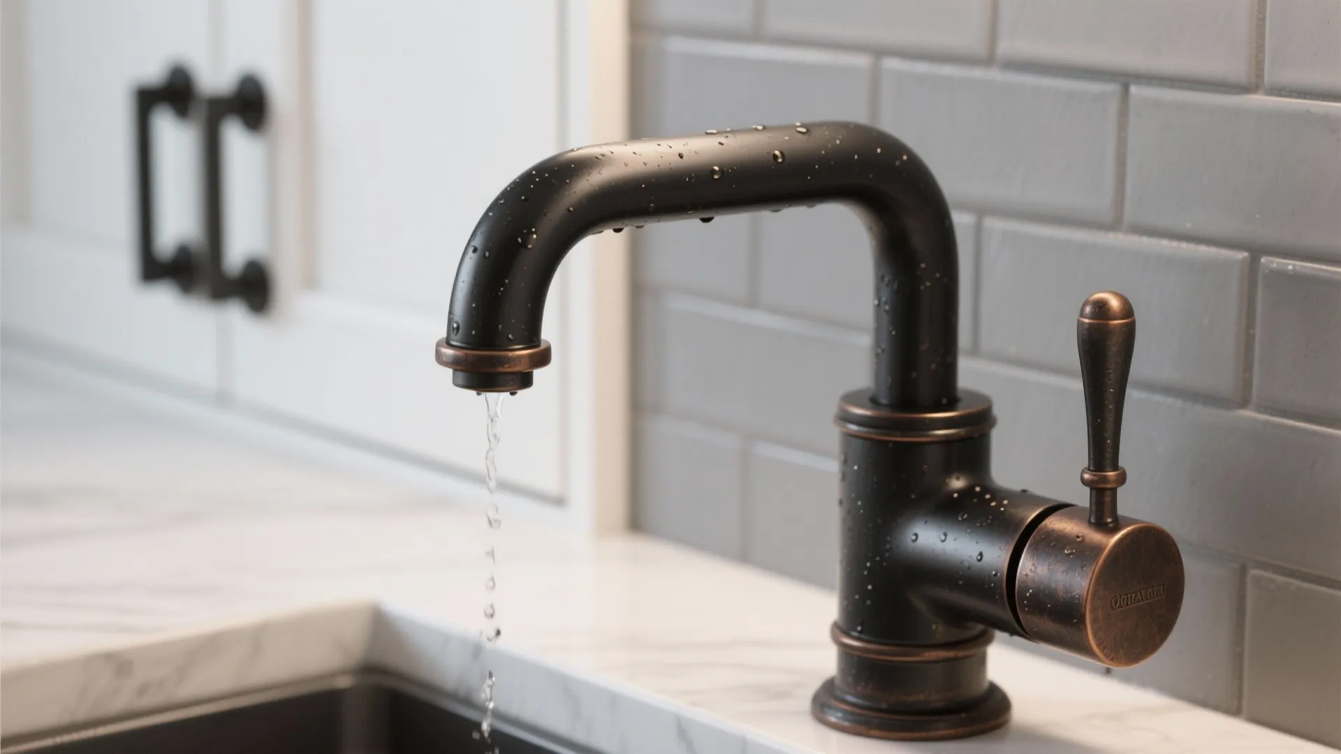 3. Black metal hardware for modern contrast