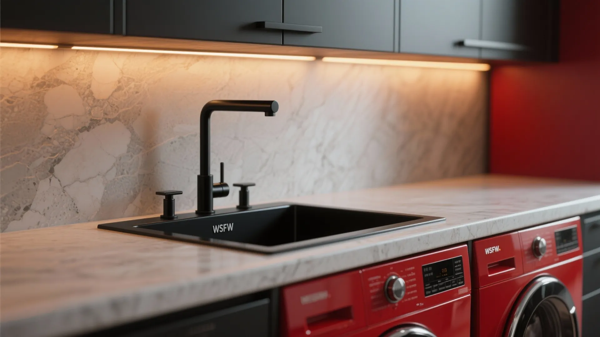 5. Accent lighting and black hardware