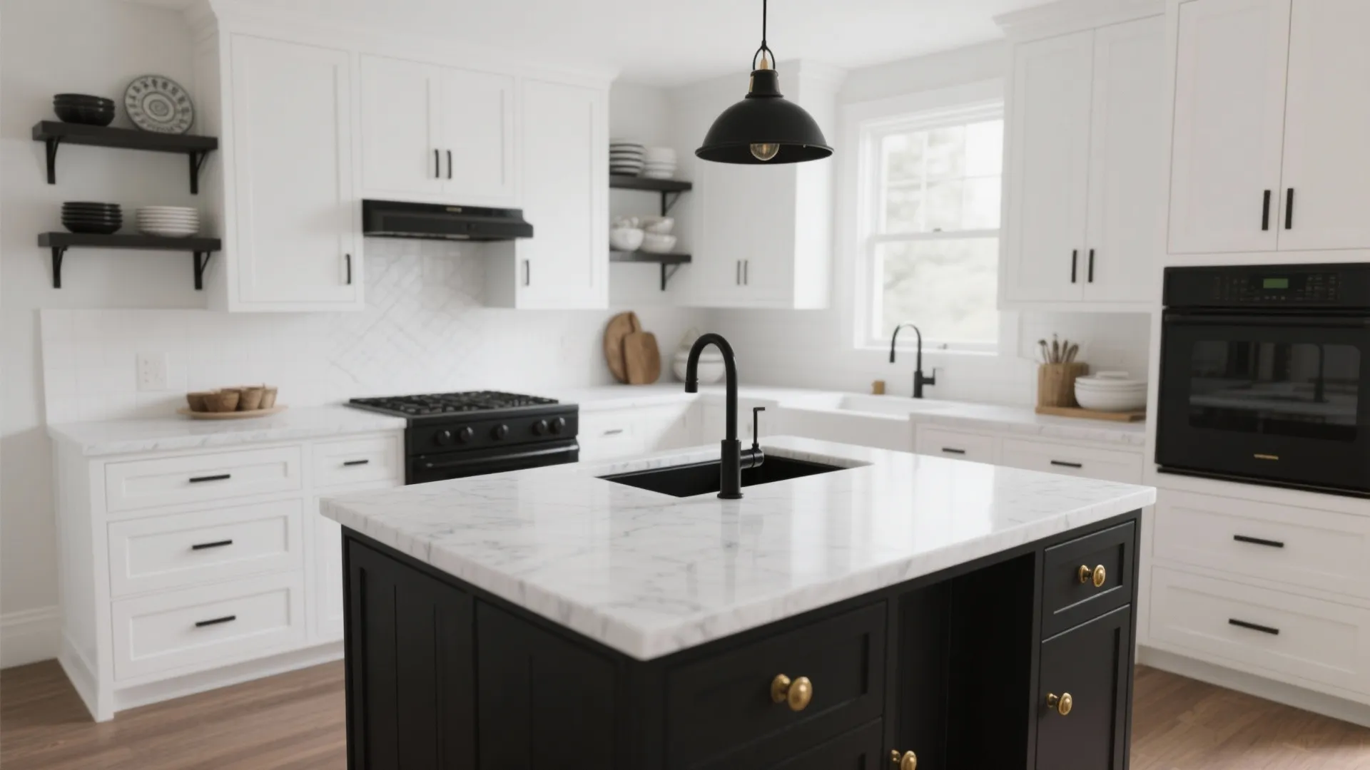 5 White Kitchen + Black Hardware Ideas