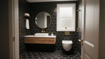 5 Black Hexagon Bathroom Tile Ideas
