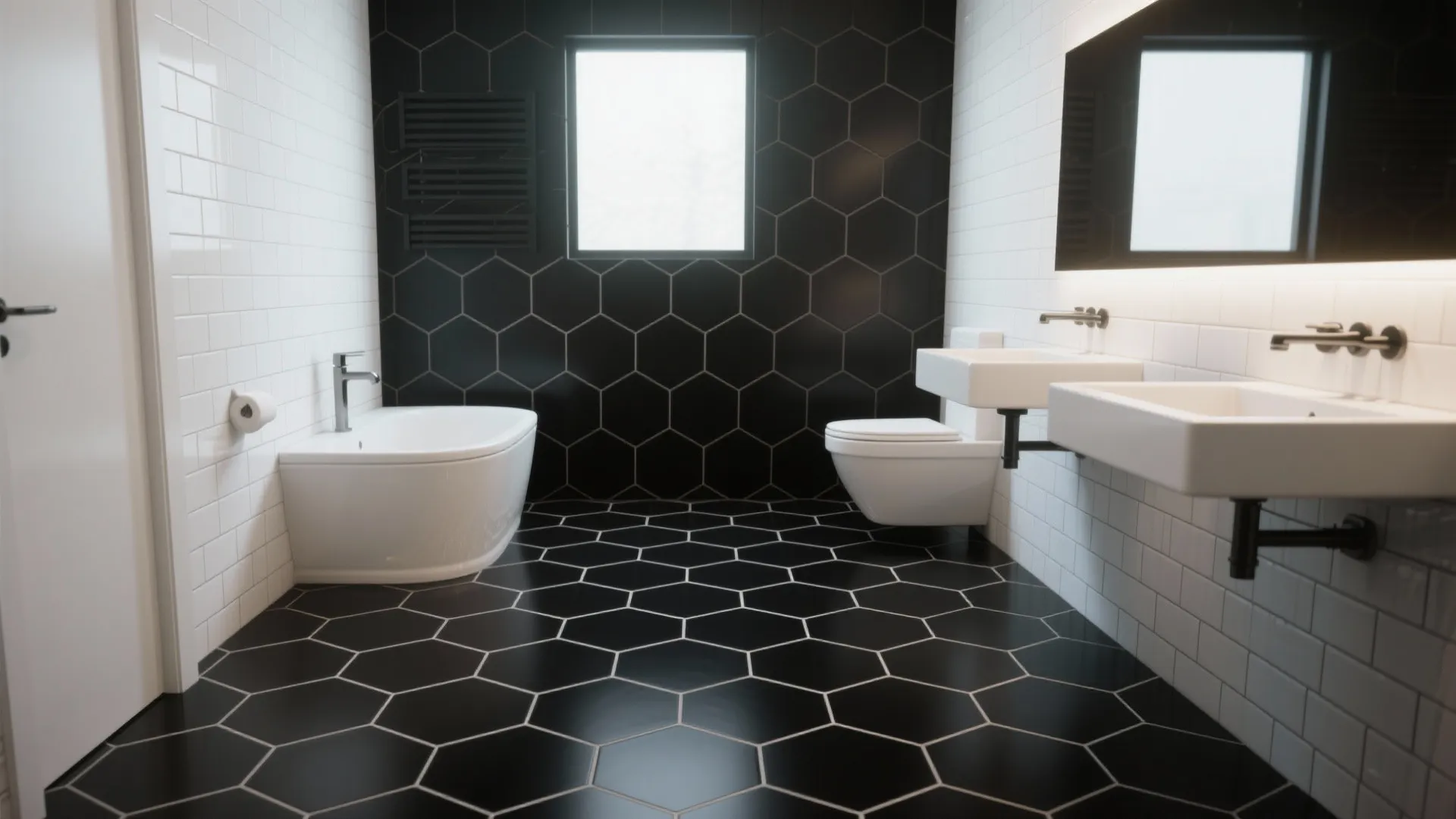 4. Bold Black Statement Floor