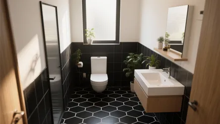 Black Hexagon Bathroom Floor Ideas - 5 Inspired Looks