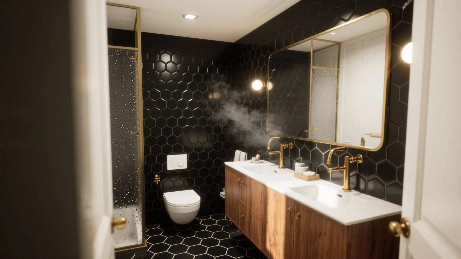 5 Black Hexagon Tile Bathroom Ideas: Creative black hexagon tile bathroom ideas for small spaces and bold designs