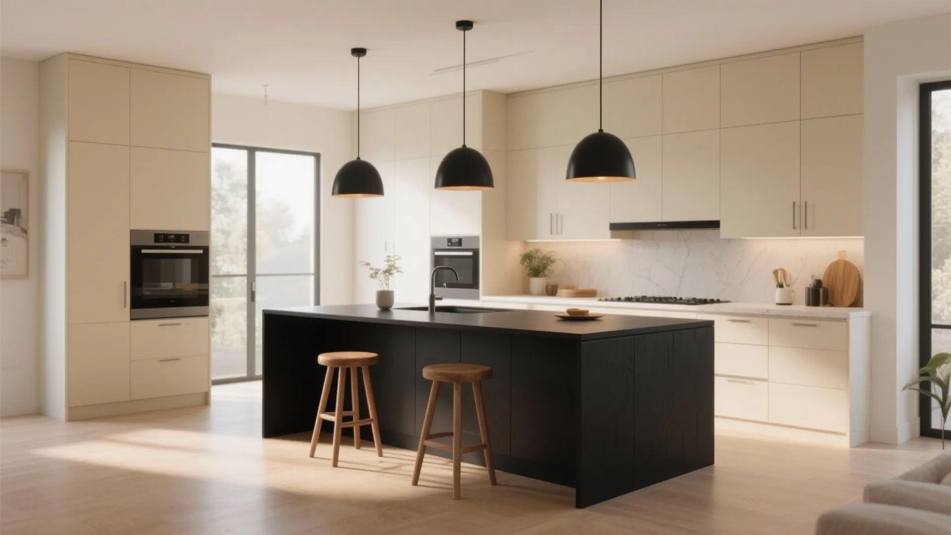 6. Black Island with Cream Surrounds