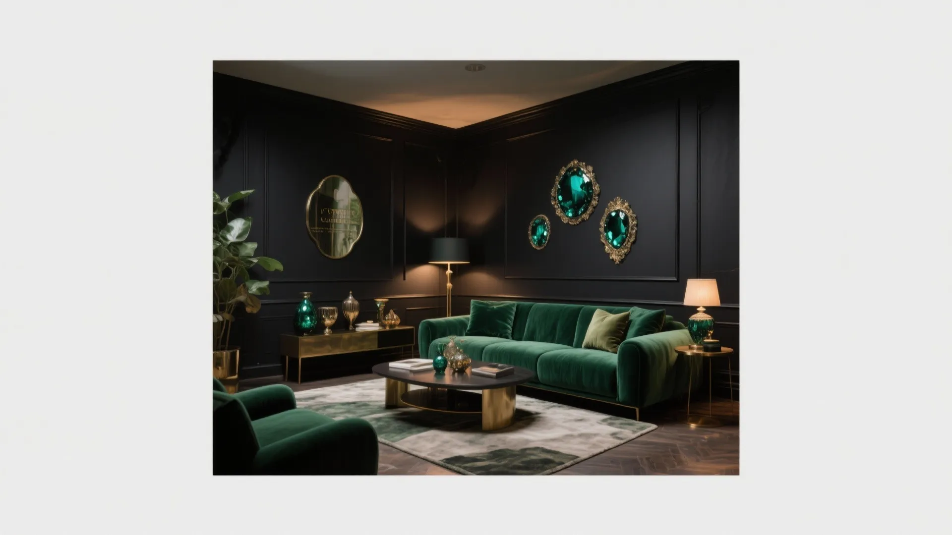 8. Black and Jewel Tones