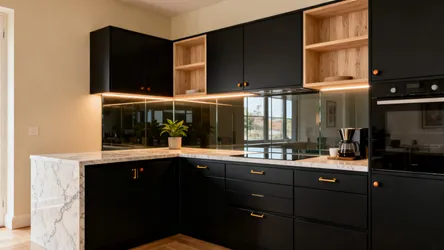 5 Black Kitchen Design Ideas: Home Kitchen Drawing Guide