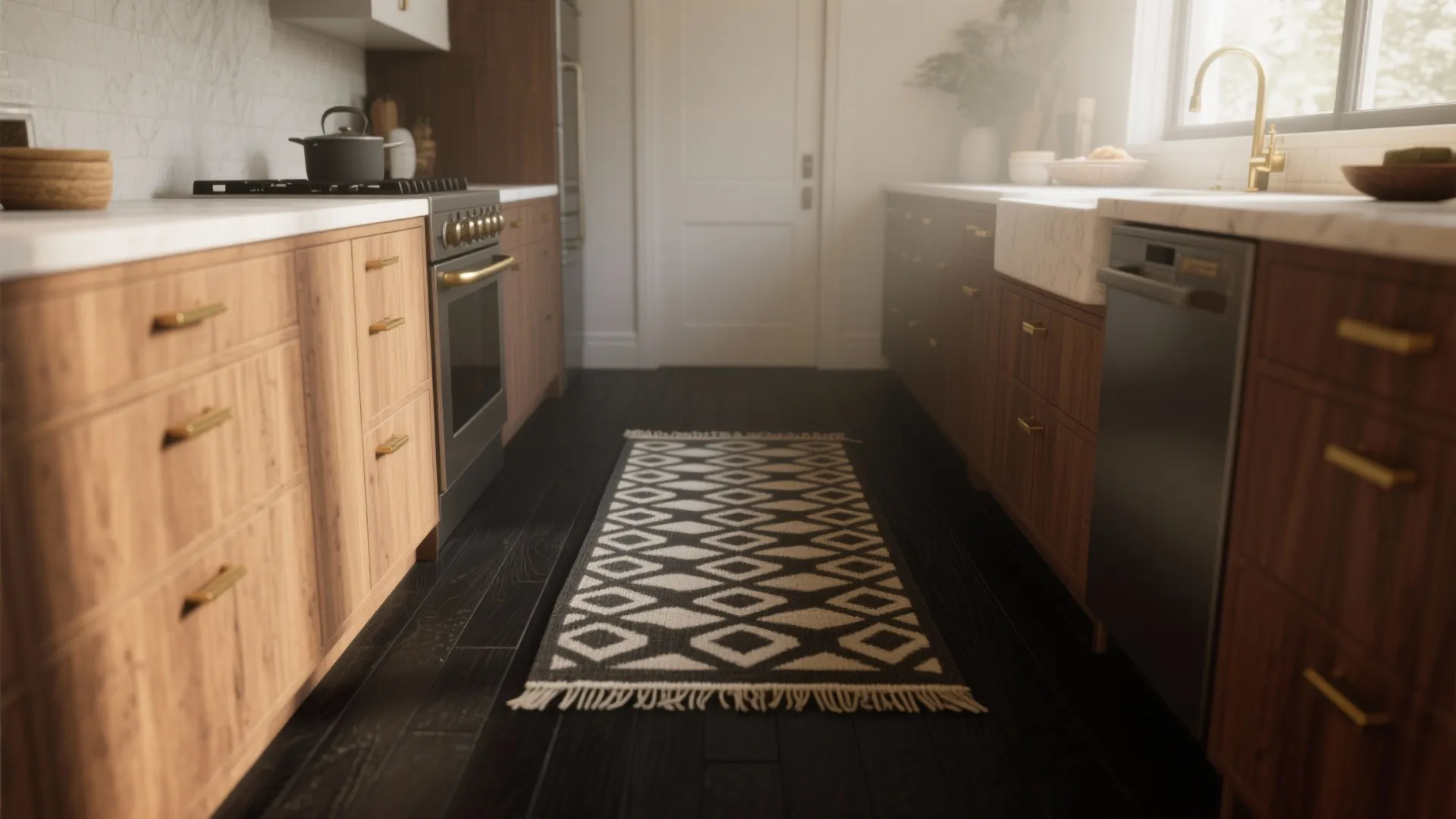 5 Kitchen Rug Ideas for Small Black Kitchens: Stylish small-kitchen rug inspirations to make black kitchens cozy and functional