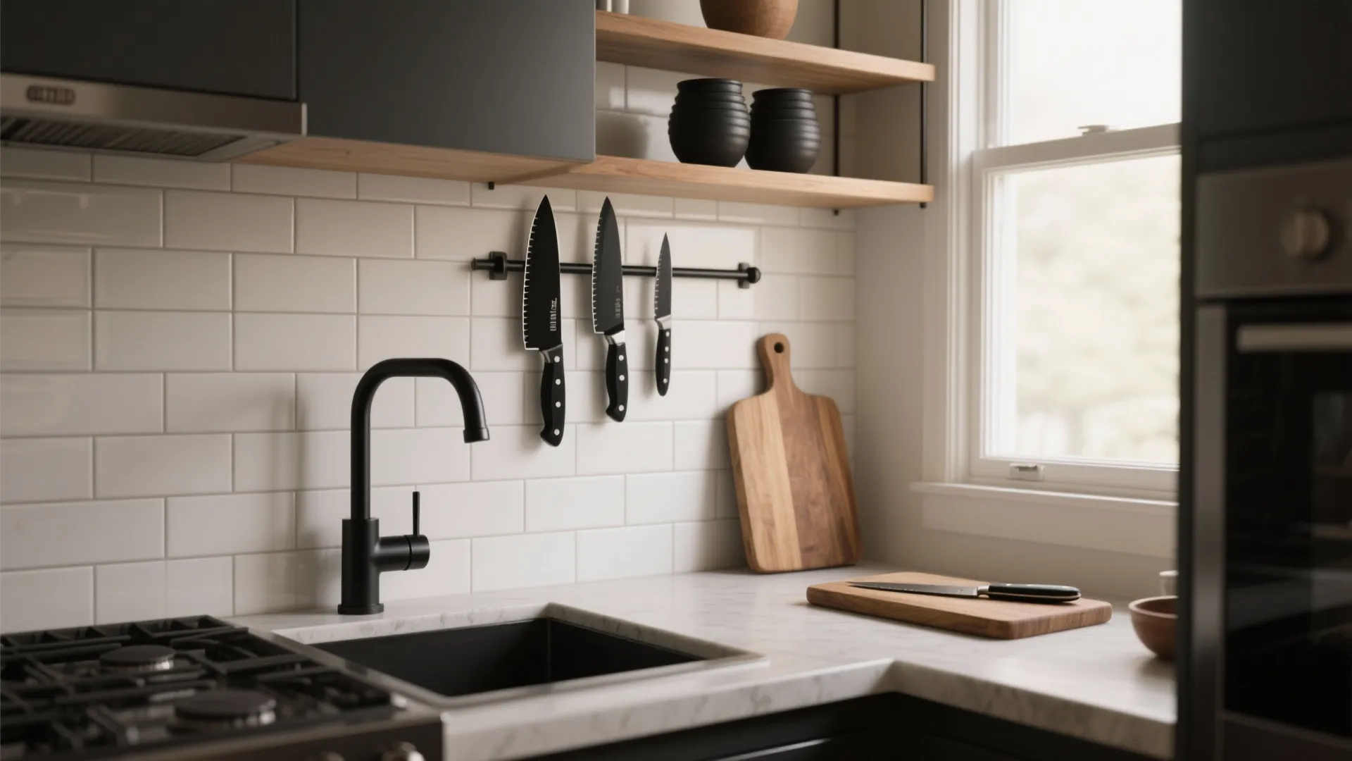 5 Black Kitchen Knife Set Ideas: Small kitchen, big style: 5 black knife set inspirations for efficient cooking