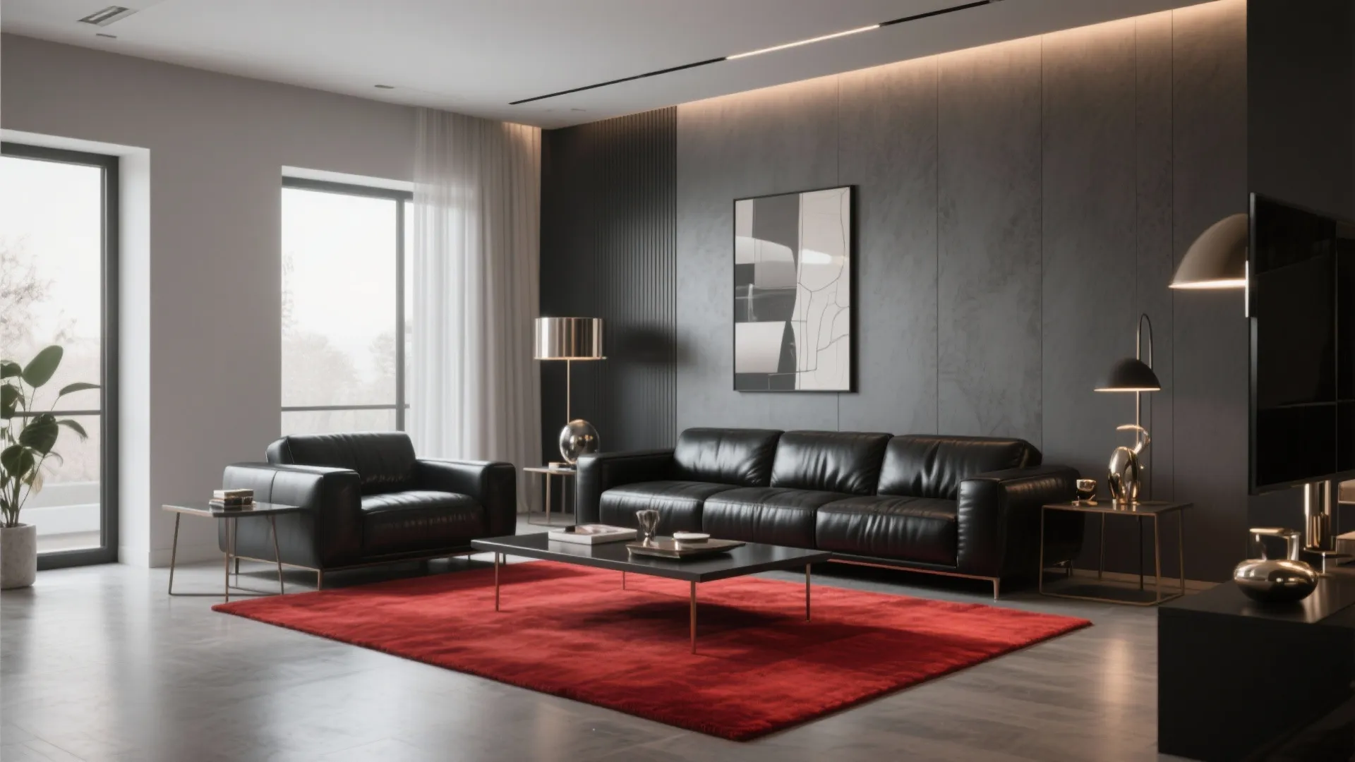 2. Black Leather Sofa as a Statement Piece