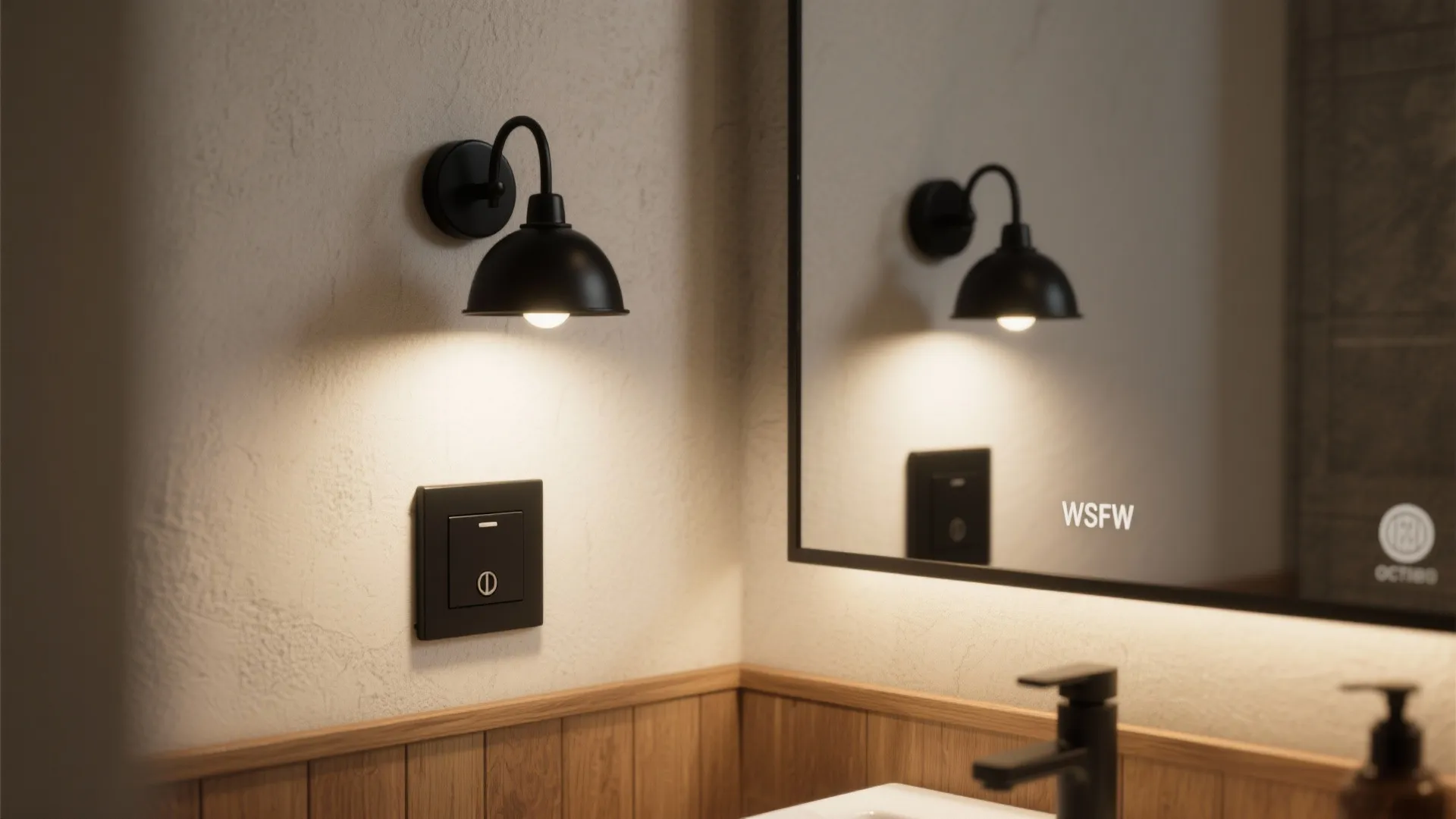 5. Statement black lighting and switch plates