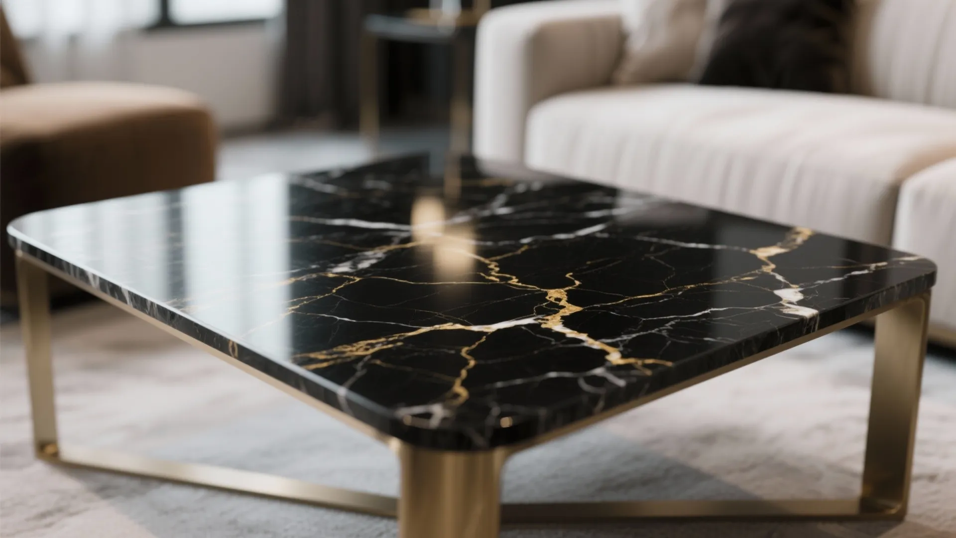 7. Black Marble with Gold Veining