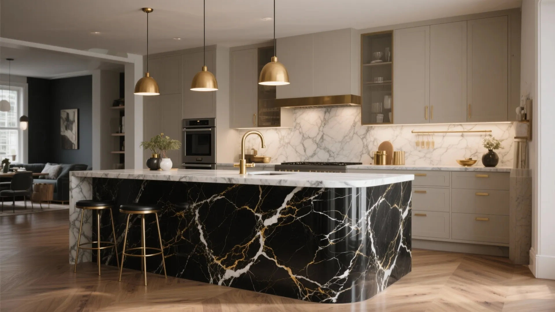 2. Black Marble with Bold Veining